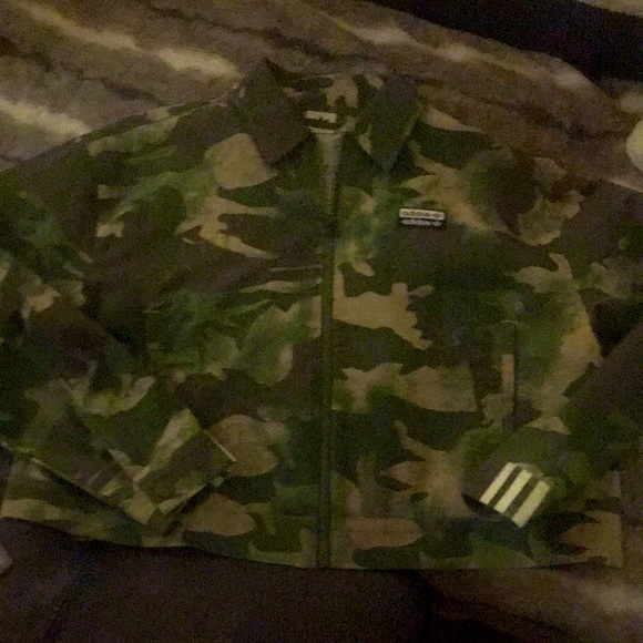 BNWOT Limited Edition ADIDAS 100% Hemp Cropped Military Style Camouflage Jacket - Picture 2 of 10